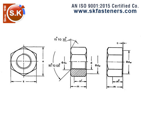 IS 6623 Hex Nuts manufacturers exporters suppliers in india punjab ludhiana